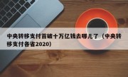 中央转移支付首破十万亿钱去哪儿了（中央转移支付各省2020）