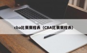 cba比赛赛程表（CBA比赛赛程表）