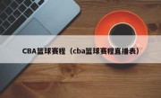 CBA篮球赛程（cba篮球赛程直播表）