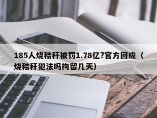 185人烧秸秆被罚1.78亿?官方回应（烧秸秆犯法吗拘留几天）