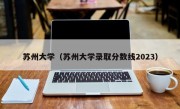 苏州大学（苏州大学录取分数线2023）