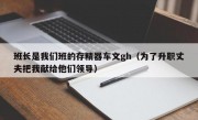 班长是我们班的存精器车文gh（为了升职丈夫把我献给他们领导）