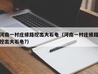 河南一村庄修路挖出大石龟（河南一村庄修路挖出大石龟?）