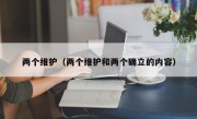 两个维护（两个维护和两个确立的内容）