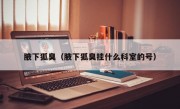 腋下狐臭（腋下狐臭挂什么科室的号）