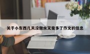 关于小东西几天没做水又变多了作文的信息