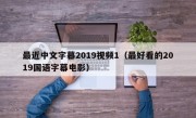 最近中文字幕2019视频1（最好看的2019国语字幕电影）