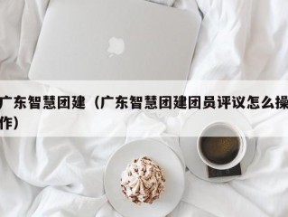 广东智慧团建（广东智慧团建团员评议怎么操作）