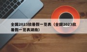 全国2023放暑假一览表（全国2023放暑假一览表湖南）